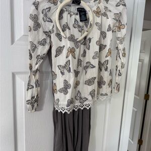 Cynthia Rowley Butterfly Print Top and pants -7/8